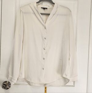 Elegant White Button-Up Blouse